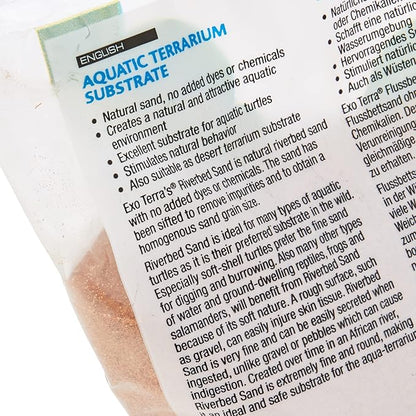 Exo Terra Riverbed Sand, 10-Pounds - Real Riverbed Sand with No Added Dyes or Chemicals ExoTerra