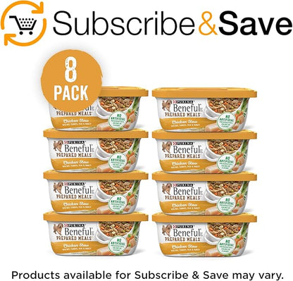 Beneful Purina Gravy Wet Dog Food, Prepared Meals Chicken Stew - (8) 10 oz. Tubs (Pack of 2) - PAWPICO