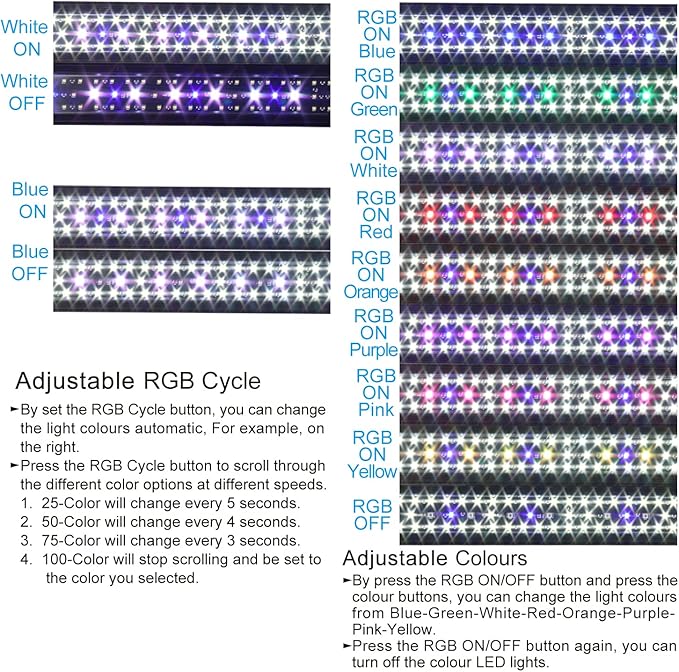 Aquarium LED Light Fish Tank Light (24-30”) Waterrebirth