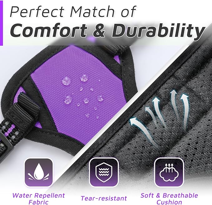 Eagloo Small Dog Harness No Pull, Service Vest with Reflective Strips and Control Handle, Adjustable and Comfortable for Easy Walking, No Choke Pet Harness with 2 Metal Rings, Purple, XS GoExplorewithEagloo
