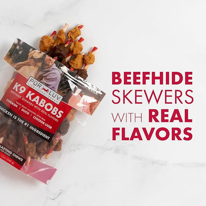 Dog Treats, K9 Kabobs for Dogs Made with Real Chicken and Duck, 12 Ounces, Healthy, Easily Digestible, Long-Lasting, High Protein Dog Treat, Satisfies Dog's Urge to Chew - PAWPICO