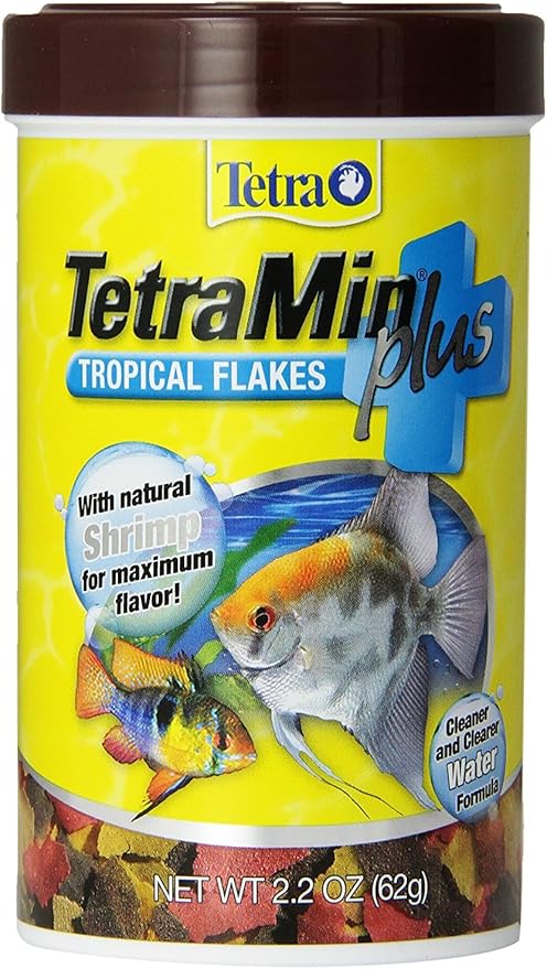 Tetra TetraMin Plus Tropical Flakes 2.2 Ounces, Nutritionally Balanced Fish Food, With Added Shrimp Tetra
