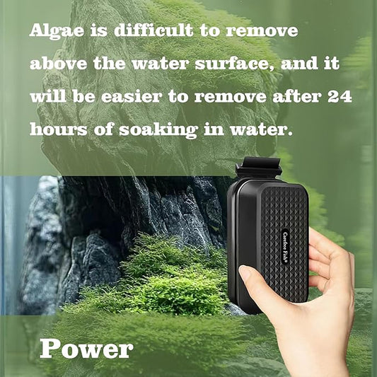 Carefree Fish Aquarium Small Magnetic Cleaner Plus for Glass Fish Tank Magnet Brush with Algae Scrapers (Magnetic Reinforcement No Floating) Bewatermyfriend
