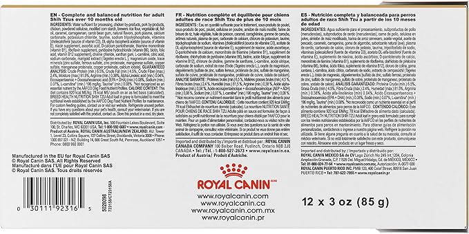 Royal Canin Adult Shih Tzu Wet Dog Food, 3 oz Pouch (Pack of 12) - PAWPICO