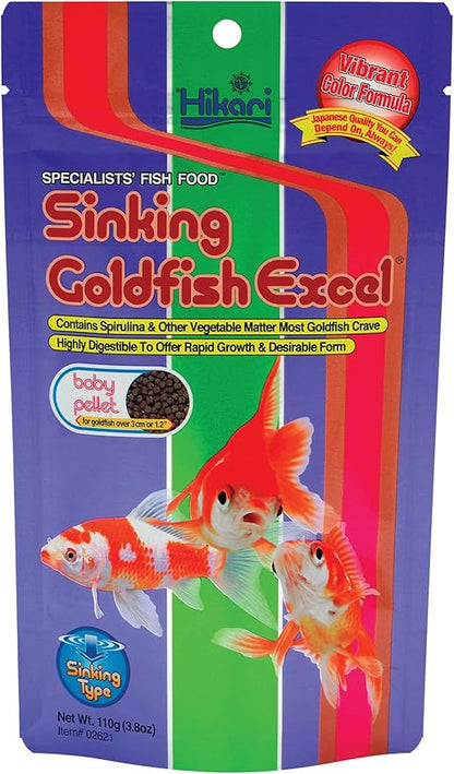 Hikari Sinking Goldfish Excel Fish Food, 3.8 oz. (110g) Hikari