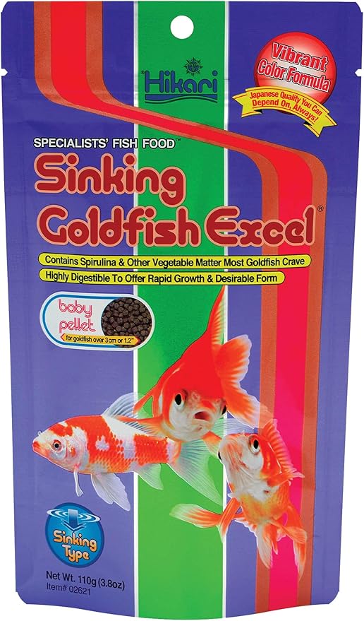 Hikari Sinking Goldfish Excel Fish Food, 3.8 oz. (110g) Hikari