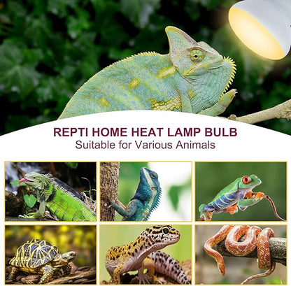 150W Reptile Heat Lamp Bulb,Basking Spot Lamp Bulb for Reptiles & Amphibians，Reptile Daylight Heat Bulb for Bearded Dragon, Lizard, Turtle REPTIHOME