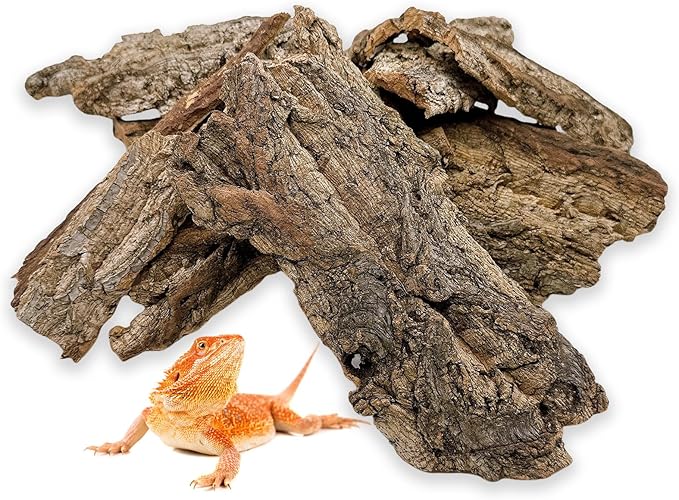 BNOSDM Reptile Terrarium Bark Substrate Bedding Tortoise Natural Cork Bark Reptile Climbing Mat Habitat Decor for Lizard Snake Spiders Hermit Crabs Tarantula Geckos Bearded Dragons (0.7 LB) BNOSDM