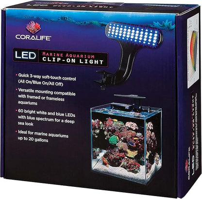 Coralife Aquarium Fish Tank Marine Salt Water Clip-On LED Light Coralife