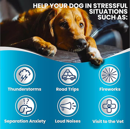 Hemp Calming Chews Treats for Dogs Anxiety Relief & Stress - Travel, Thunder, Separation - Hemp Oil - Valerian - Melatonin for Dogs - Sleep Calming Aid - Pet Soft Bites GratefulPawz