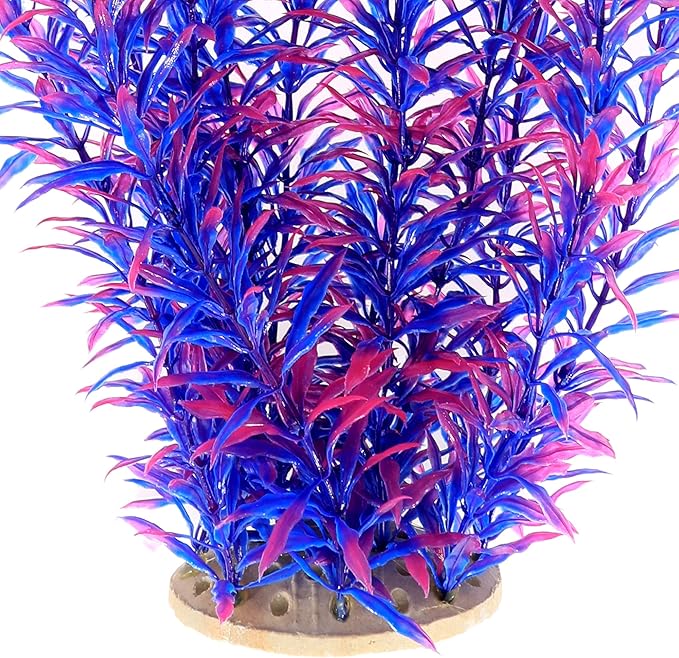 ALEGI Aquarium Fish Tank Decoration,Large Artificial Plants for Fish Tank 21 inches Tall,Safe for All Fish, Purple ALEGIAquarium
