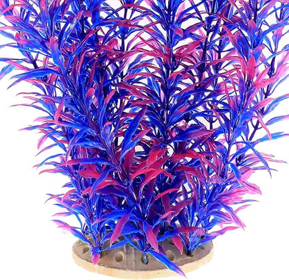 ALEGI Aquarium Fish Tank Decoration,Large Artificial Plants for Fish Tank 21 inches Tall,Safe for All Fish, Purple ALEGIAquarium