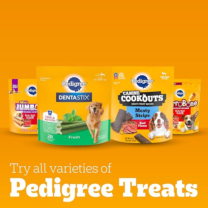 PEDIGREE DENTASTIX Large Dog Dental Treats Bacon Flavor Dental Bones, 1.67 lb. Pack (32 Treats) Pedigree