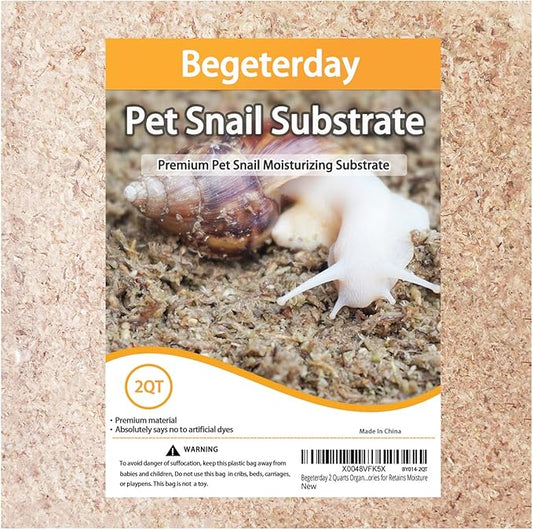 2 Quarts Organic Fiber Substrate for Pet Snail, Ideal Snail Terrarium Accessories for Retains Moisture Begeterday