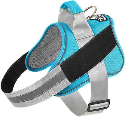 Bolux Dog Harness, No-Pull Reflective Dog Vest, Breathable Adjustable Pet Harness with Handle for Outdoor Walking - No More Pulling, Tugging or Choking (OceanicBlue, XX-Large (Pack of 1)) Bolux