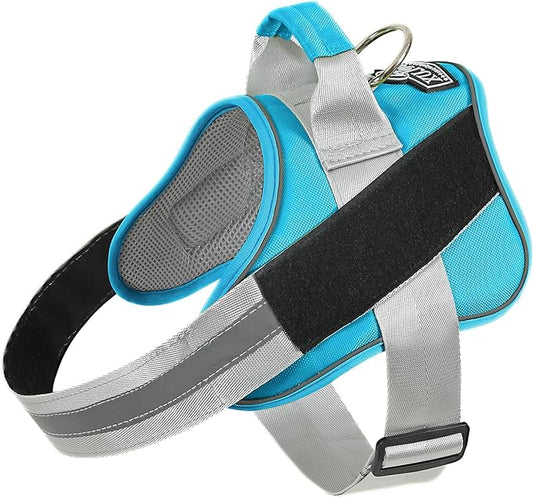 Bolux Dog Harness, No-Pull Reflective Dog Vest, Breathable Adjustable Pet Harness with Handle for Outdoor Walking - No More Pulling, Tugging or Choking (OceanicBlue, XX-Large (Pack of 1)) Bolux