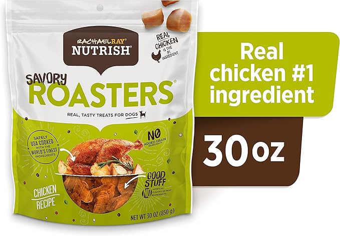 Rachael Ray Nutrish Savory Roasters Real Meat Dog Treats, Roasted Chicken Recipe, 30 Ounce (Pack of 1) - PAWPICO