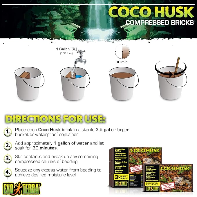 Exo Terra Coco Husk Terrarium Substrate, 8-Quart ExoTerra