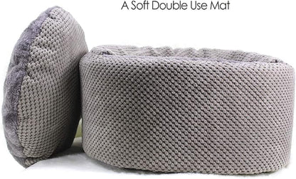 Winsterch Large Cat Beds Warm Covered Cat Beds for Indoor Outdoor Cats Kittens,Soft Enclosed Washable Round Pet Cat Cave Bed for Cats or Small Dog,Calming Cat Bed,16.5''x16.5''x7.48'' - PAWPICO