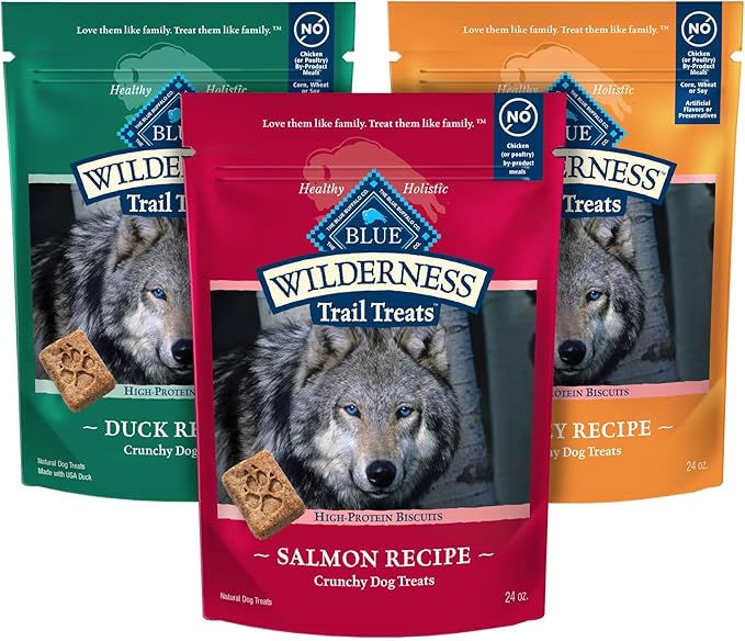 Blue Buffalo Wilderness Variety Pack Dog Treats Made with Natural Ingredients Duck Turkey & Salmon - PAWPICO