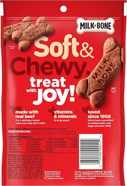 Milk-Bone Soft & Chewy Dog Treats, Beef & Filet Mignon Recipe, 5.6 Ounce (Pack of 10) Made with Real Chuck Roast - PAWPICO