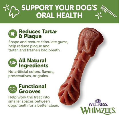 WHIMZEES by Wellness Value Box Natural Dental Chews for Dogs, Long Lasting Treats, Grain-Free, Freshens Breath, Small Breed, 89 count - PAWPICO
