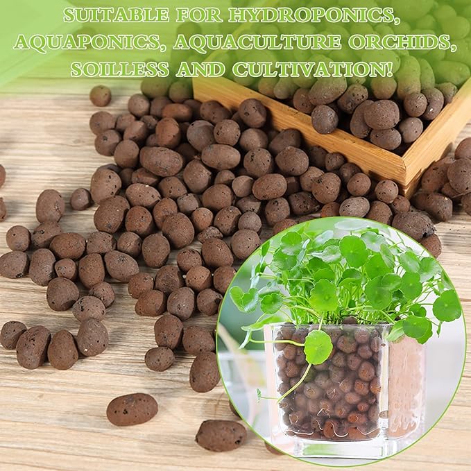 Halatool 6 LB Organic Leca Clay Pebbles for Plants 4mm-16mm Clay Balls 100% Natural Hydroton Leca Balls for Indoor Plants Hydroponic Growing Gardening Orchids Drainage Decoration Aquaponics HALATOOL