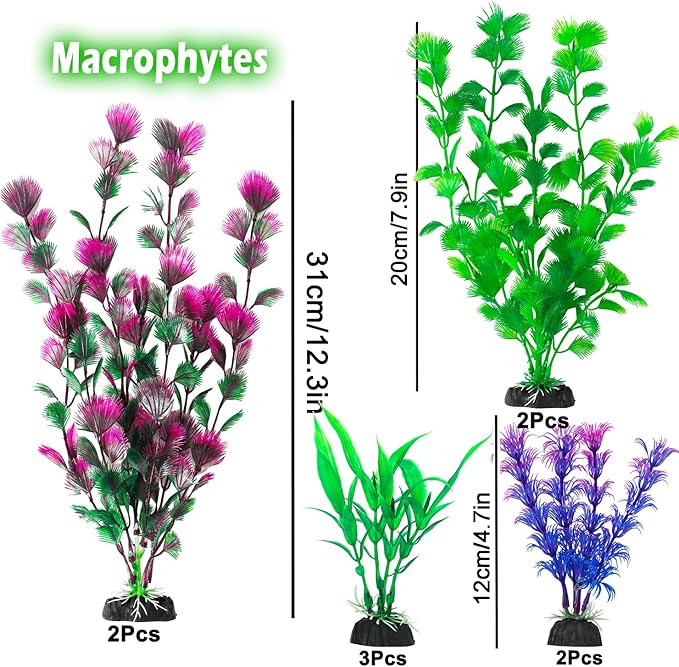 CousDUoBe 30Pcs Aquarium Plants, Fish Tank Accessories Artificial Aquatic Plants,Full Set of Fish Tank Decorations, Various Sizes CousDUoBeAquariumfishtankdecoration