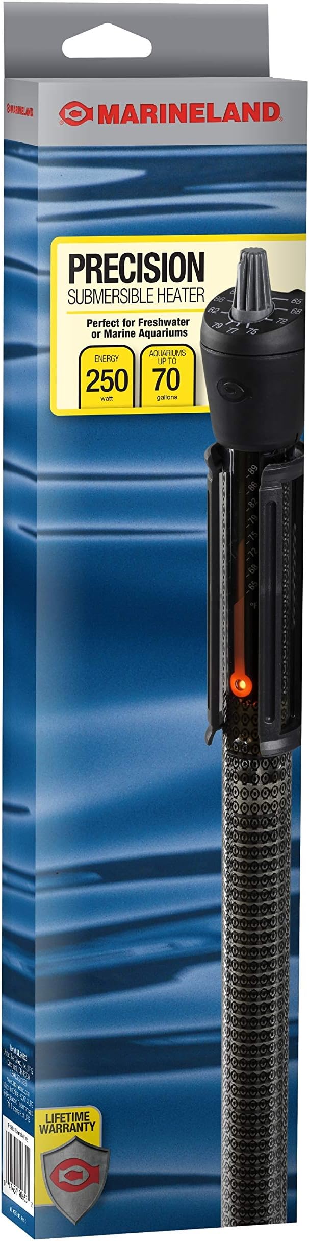 Marineland Precision Submersible Heater, for Freshwater or Saltwater Aquariums, 250-watt Marineland