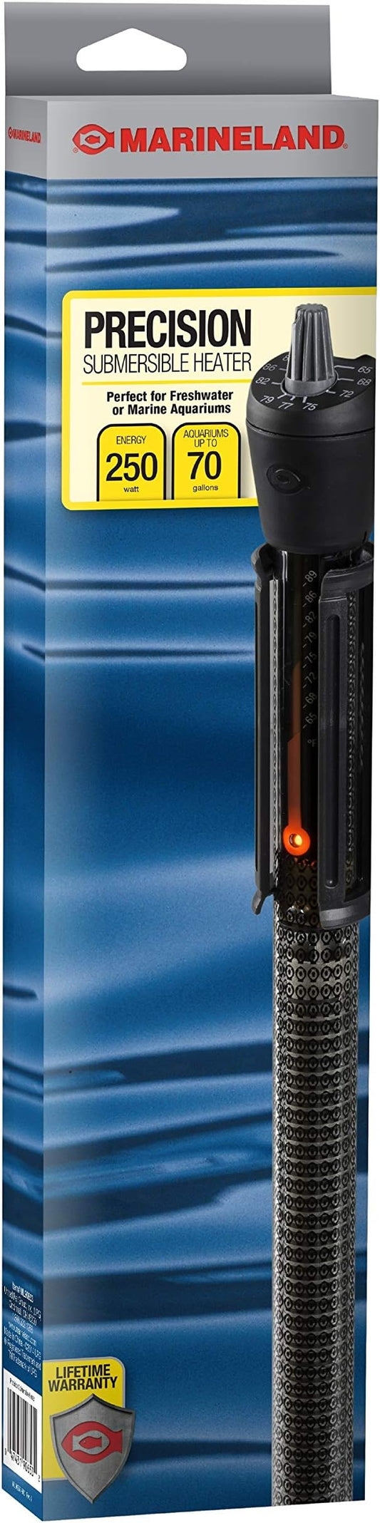 Marineland Precision Submersible Heater, for Freshwater or Saltwater Aquariums, 250-watt Marineland