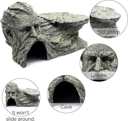 Reptile Rock Basking Platform, Gecko Hide Cave Hiding Place, Snake Cave and Hides for Reptiles, Amphibians, and Small Animals, Lizards relaqcc