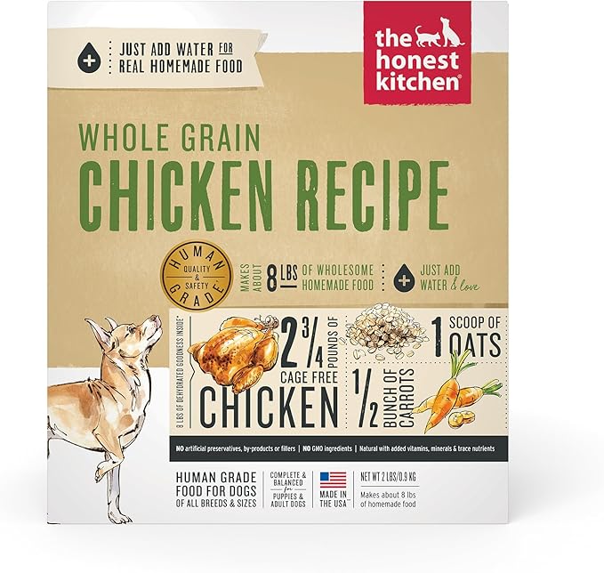 The Honest Kitchen Dehydrated Whole Grain Chicken Dog Food, 2 lb Box - PAWPICO