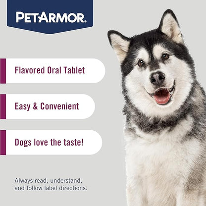 PetArmor 7 Way De-Wormer for Dogs, Oral Treatment for Tapeworm, Roundworm & Hookworm in Large Dogs & Puppies (Over 25 lbs), Worm Remover (Praziquantel & Pyrantel Pamoate), 6 Flavored Chewables PetArmor