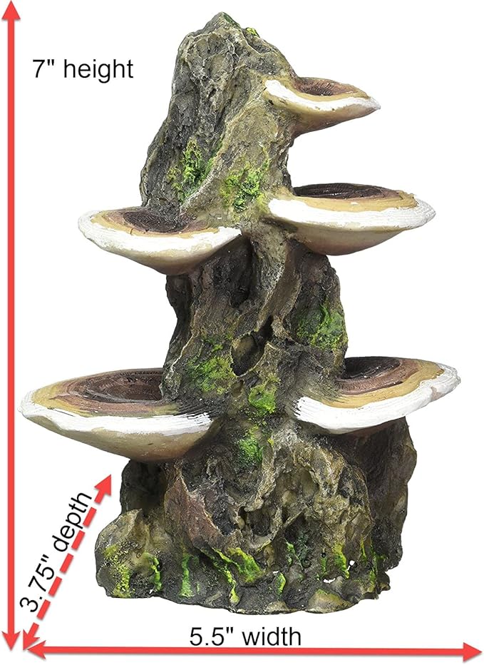 Penn-Plax Deco-Replicas Tree Trunk with Shelf Mushrooms Aquarium Decoration – Safe for Freshwater and Saltwater Fish Tanks – Medium Penn-Plax