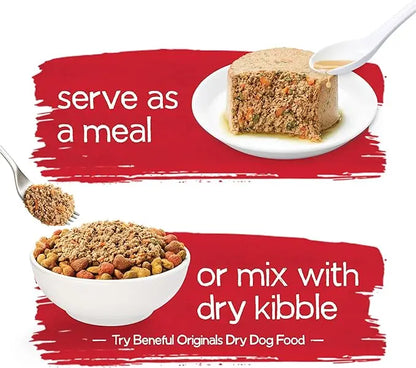 Beneful Purina Infused Wet Dog Food Pate, with Real Beef, Carrots and Spinach, with Bone Broth for Dogs - (8 Packs of 3) 3 oz. Sleeves - PAWPICO
