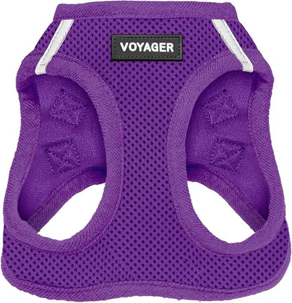 Voyager Step-in Air Dog Harness - All Weather Mesh, Reflective, No Pull Harness for Small, Medium Dogs, Cats - Secure with Hook & Loop Fastener, Buckle, Double D-Rings - Purple, XXS BestPetSuppliesLLC