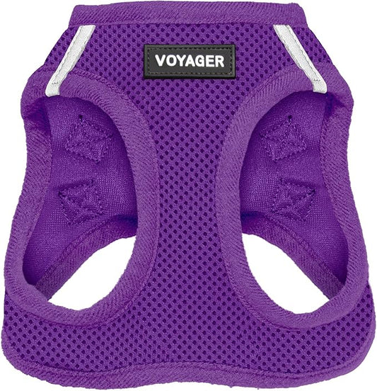 Voyager Step-in Air Dog Harness - All Weather Mesh, Reflective, No Pull Harness for Small, Medium Dogs, Cats - Secure with Hook & Loop Fastener, Buckle, Double D-Rings - Purple, XXS BestPetSuppliesLLC