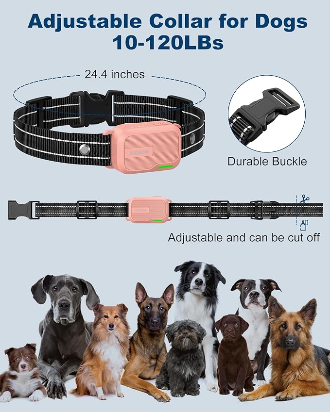 Jugbow Dog Shock Collar - 3300FT Dog Training Collar with Remote Innovative IPX7 Waterproof with 4 Training Modes, Rechargeable E-Collar for All Breeds Pink FollowJugbowtoGetSurprise
