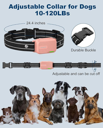 Jugbow Dog Shock Collar - 3300FT Dog Training Collar with Remote Innovative IPX7 Waterproof with 4 Training Modes, Rechargeable E-Collar for All Breeds Pink FollowJugbowtoGetSurprise