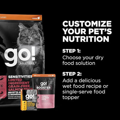 Go! Solutions Sensitivities Limited Ingredient, Grain-Free Dry Cat Food, Salmon Recipe for Sensitive Stomach, 6 lb Bag - PAWPICO