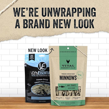 Vital Essentials Freeze Dried Raw Single Ingredient Dog Treats, Minnows, 2.5 oz - PAWPICO