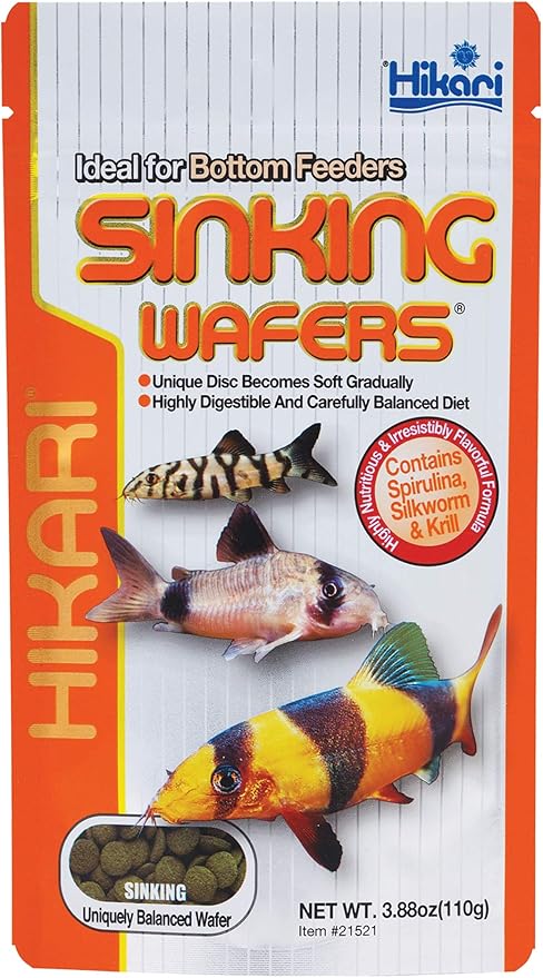 Hikari Tropical Sinking Wafers for Catfish, Loaches and Bottom Feeders 3.88 oz Hikari