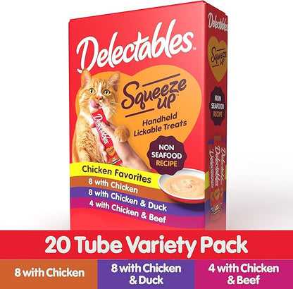 Delectables Squeeze Up Non-Seafood Variety Pack Lickable Cat Treat, 20 Count (Pack of 1) Hartz