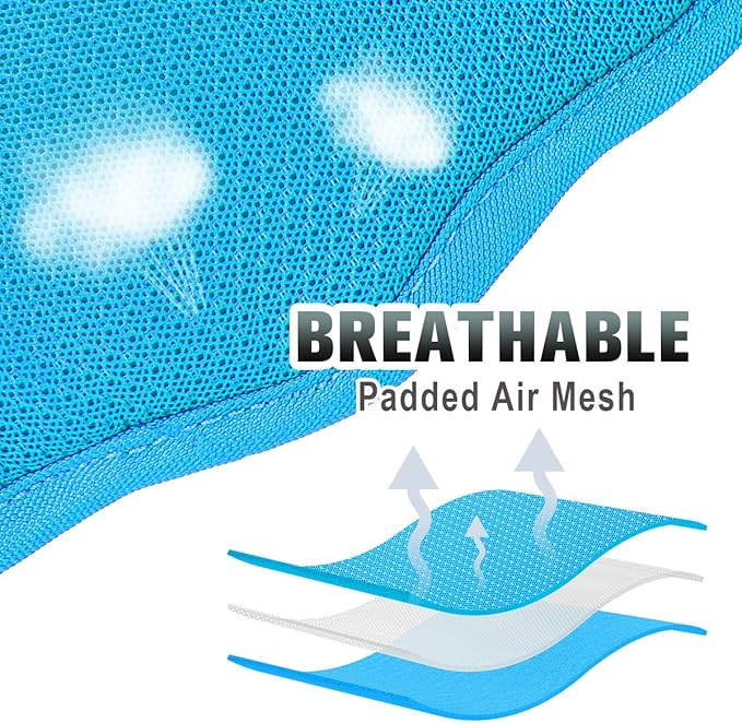 BARKBAY No Pull Dog Harness Large Reflective Dog Harness with Front Clip and Easy Control Handle for Walking Training Running with ID tag Pocket(Blue,M) BARKBAY