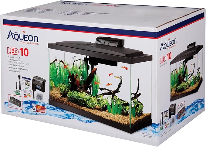 Aqueon Aquarium Fish Tank Starter Kit with LED Lighting 10 Gallon Fish Tank Aqueon