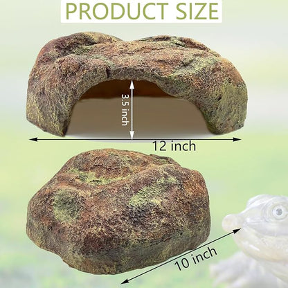 Extra Large Reptile Hide Resin Snake Hides for Ball Pythons Reptile Hides and Caves Simulation Rock Reptile Hideout for Habitat Lizard Leopard Gecko Bearded Dragon ZXUAQNOE