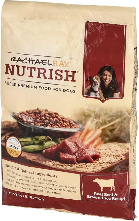 Nutrish Rachael Ray Premium Natural Dry Dog Food with Added Vitamins, Minerals & Taurine, Real Beef, Pea & Brown Rice Recipe, 14 Pounds (Packaging May Vary) - PAWPICO