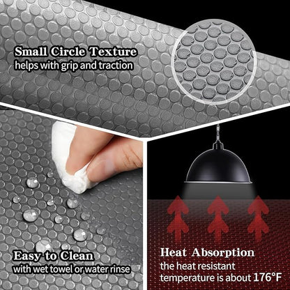 Bearded Dragon Tank Accessories, Reptile Mat, Reptile Terrarium Substrate Liner for Leopard Gecko, Lizard, Snake, Tortoise, Iguana Non-Adhesive Reptile Flooring (18"x72" Grey) zunzingy