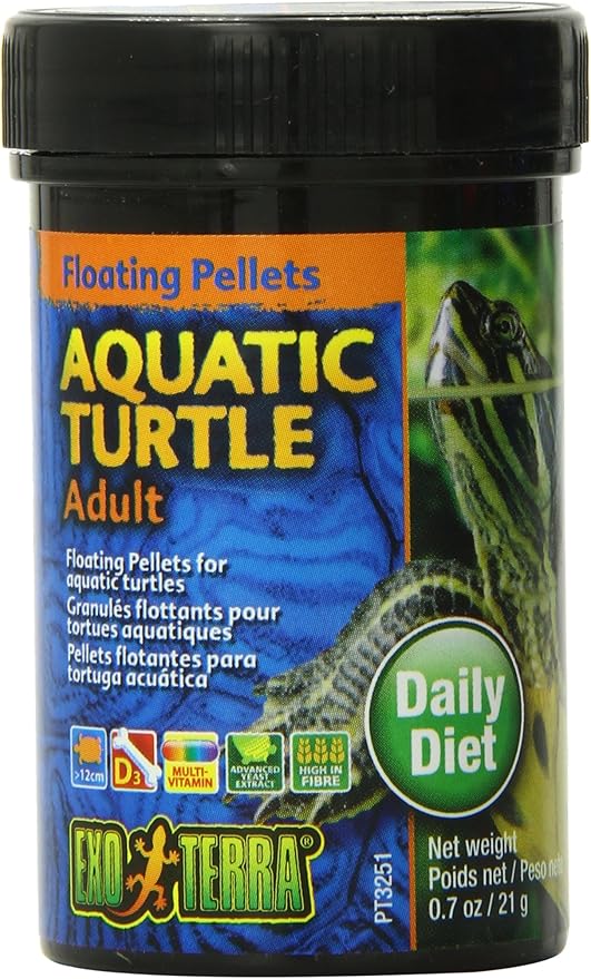 Exo Terra Adult Aquatic Turtle Food, Floating Pellets for Reptiles, 0.7 Oz., PT3251 ExoTerra
