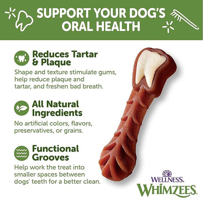 WHIMZEES by Wellness Long lasting Dog Chews Value Box: All Natural Grain Free Treats to Help Clean Teeth & Reduce Plaque & Tartar - for Dogs 40-60 Lbs - 24 Count - PAWPICO